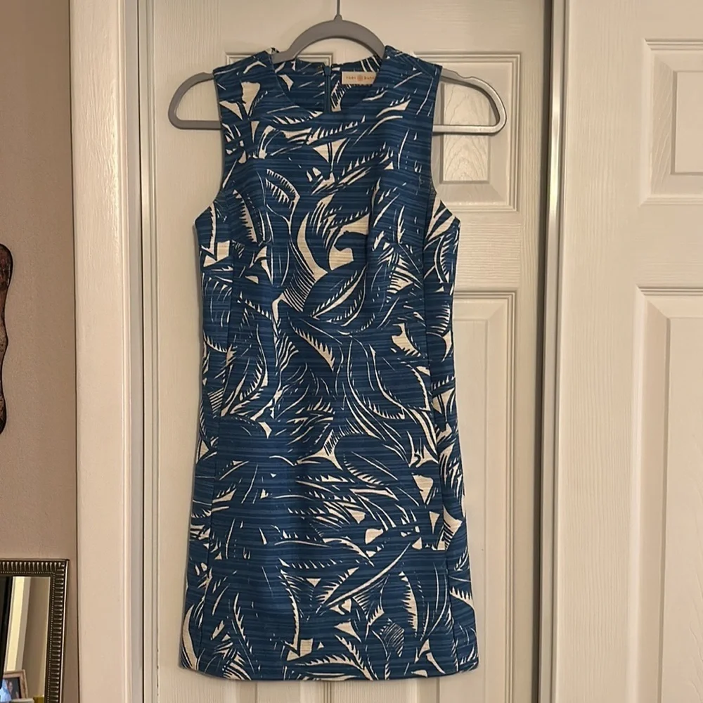 Tory Burch Palm Leaf Shift Dress W/ Pockets